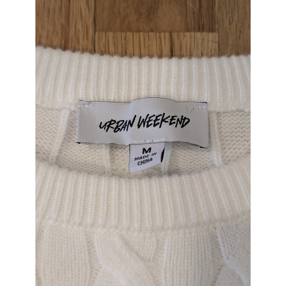 Teddy Bear Cable Knit Sweater Jumper Womens Medium Cozy Super Soft Urban Weekend - Picture 13 of 16